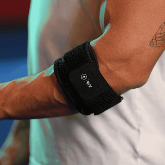 Elbow strap on the arm